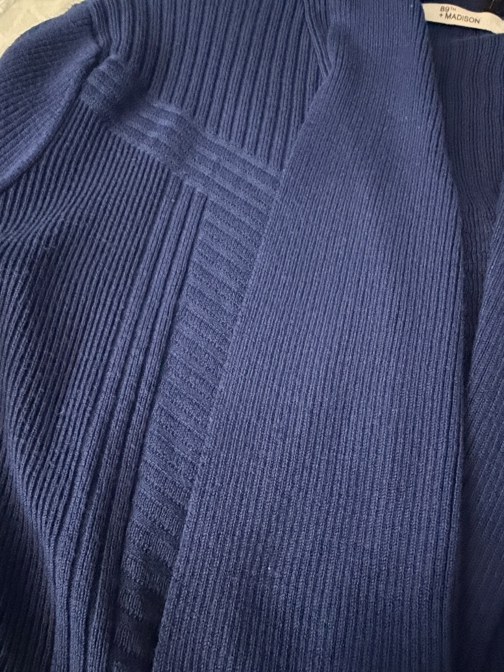 Madison Royal Blue Open-Front Ribbed Cardigan - Picture 5 of 5